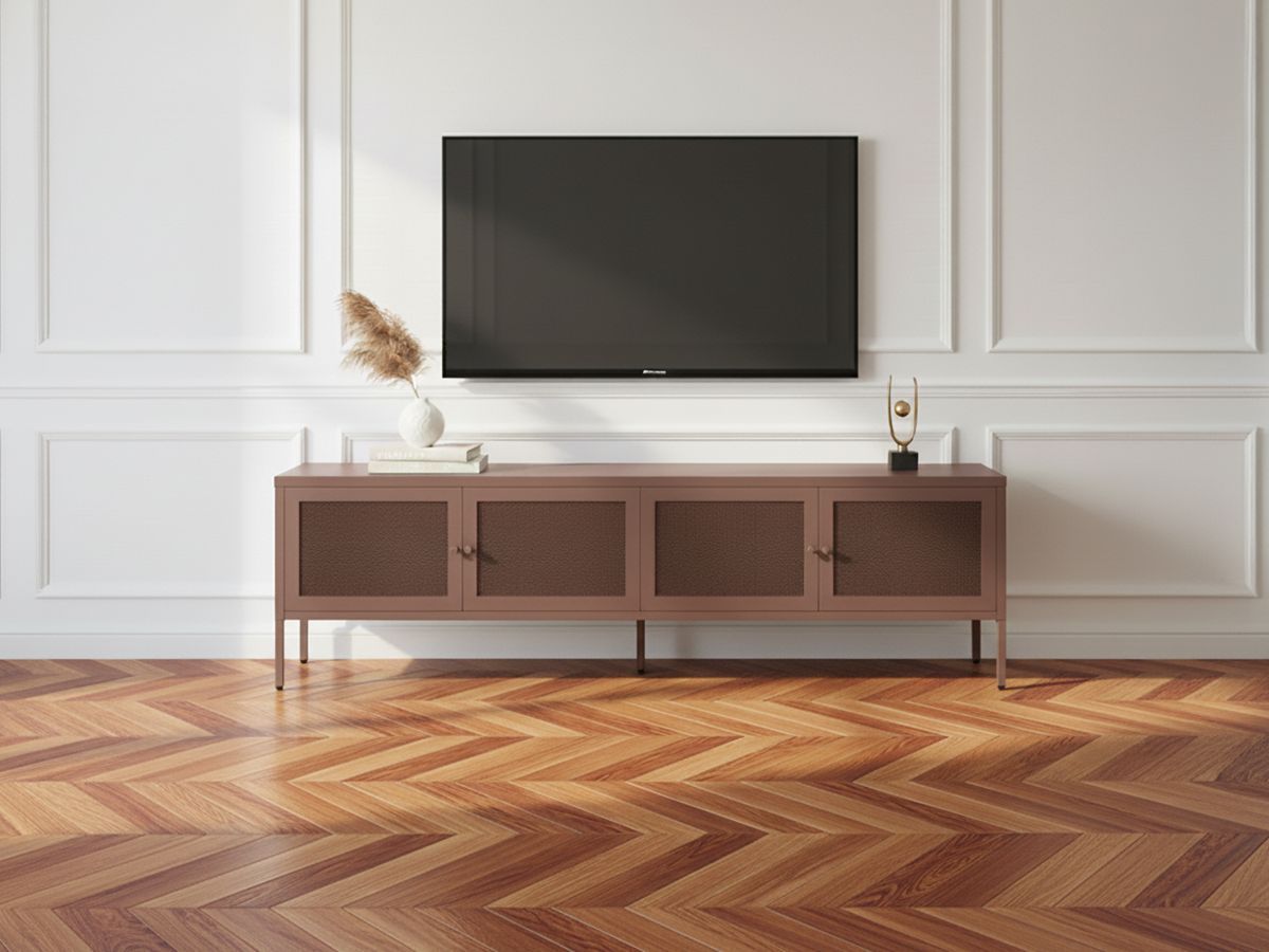 CLARA 4-deurs tv-meubel 160 cm metaal + CLARA 3-deurs dressoir 120 cm metaal limited edition