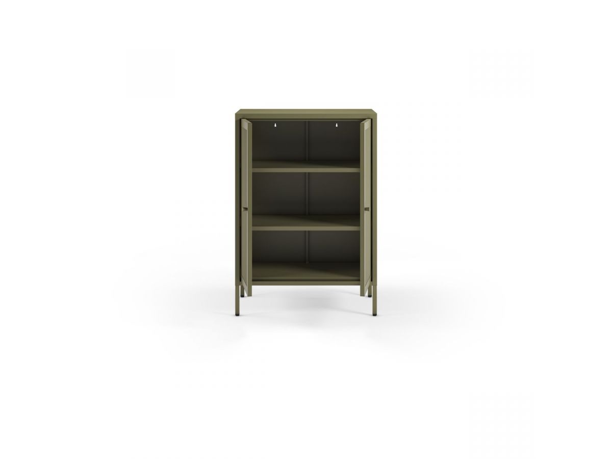 CLARA 4-deurs tv-meubel 160 cm metaal + CLARA 2-deurs hoog dressoir 70 cm metaal + CLARA 100 cm salontafel metaal limited edition