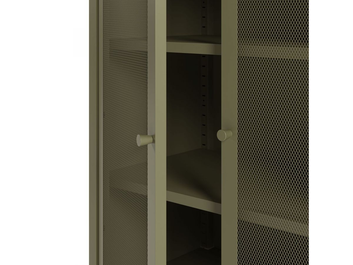 CLARA 4-deurs tv-meubel 160 cm metaal + CLARA 2-deurs hoog dressoir 70 cm metaal + CLARA 100 cm salontafel metaal limited edition