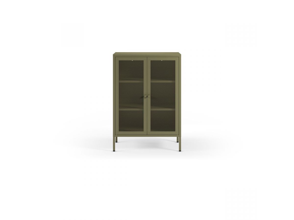 CLARA 4-deurs tv-meubel 160 cm metaal + CLARA 2-deurs hoog dressoir 70 cm metaal + CLARA 100 cm salontafel metaal limited edition