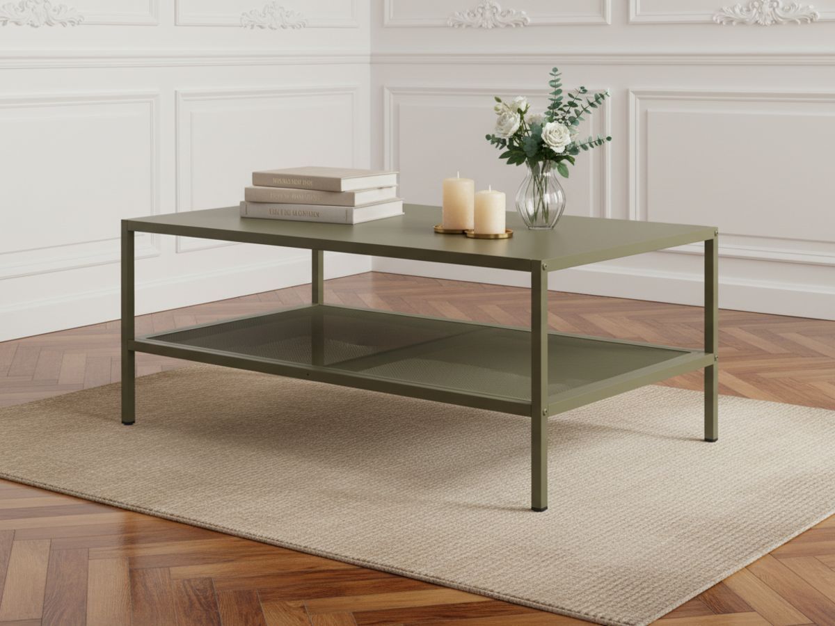 Table basse 100 cm CLARA métal édition limitée vert — vue 4