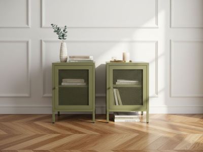 Lot de 2 chevets 1 porte CLARA métal édition limitée