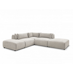 Angle fixe modulable + 2 chauffeuses + 1 angle + 2 poufs