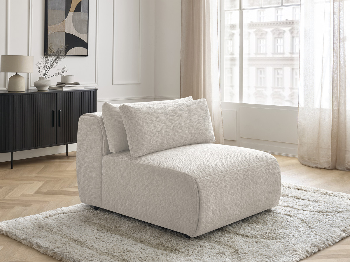 JANA modulaire bank 1-zits chaise longue met hoofdsteun, structuurstof