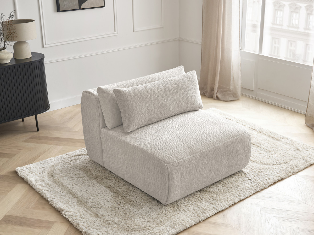 JANA modulaire bank 1-zits chaise longue met hoofdsteun, structuurstof