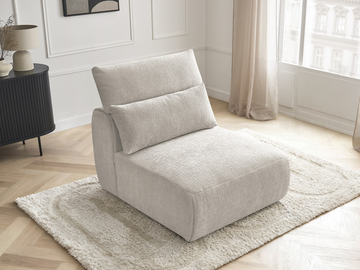 JANA modulaire bank 1-zits chaise longue met hoofdsteun, structuurstof