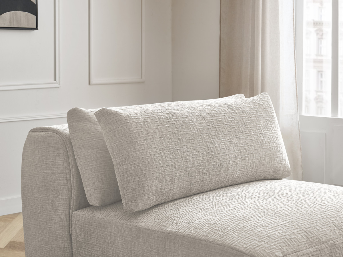 JANA modulaire bank 1-zits chaise longue met hoofdsteun, structuurstof