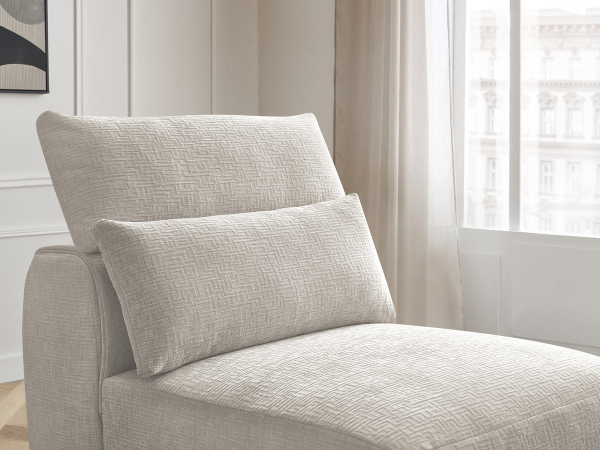 JANA modulaire bank 1-zits chaise longue met hoofdsteun, structuurstof