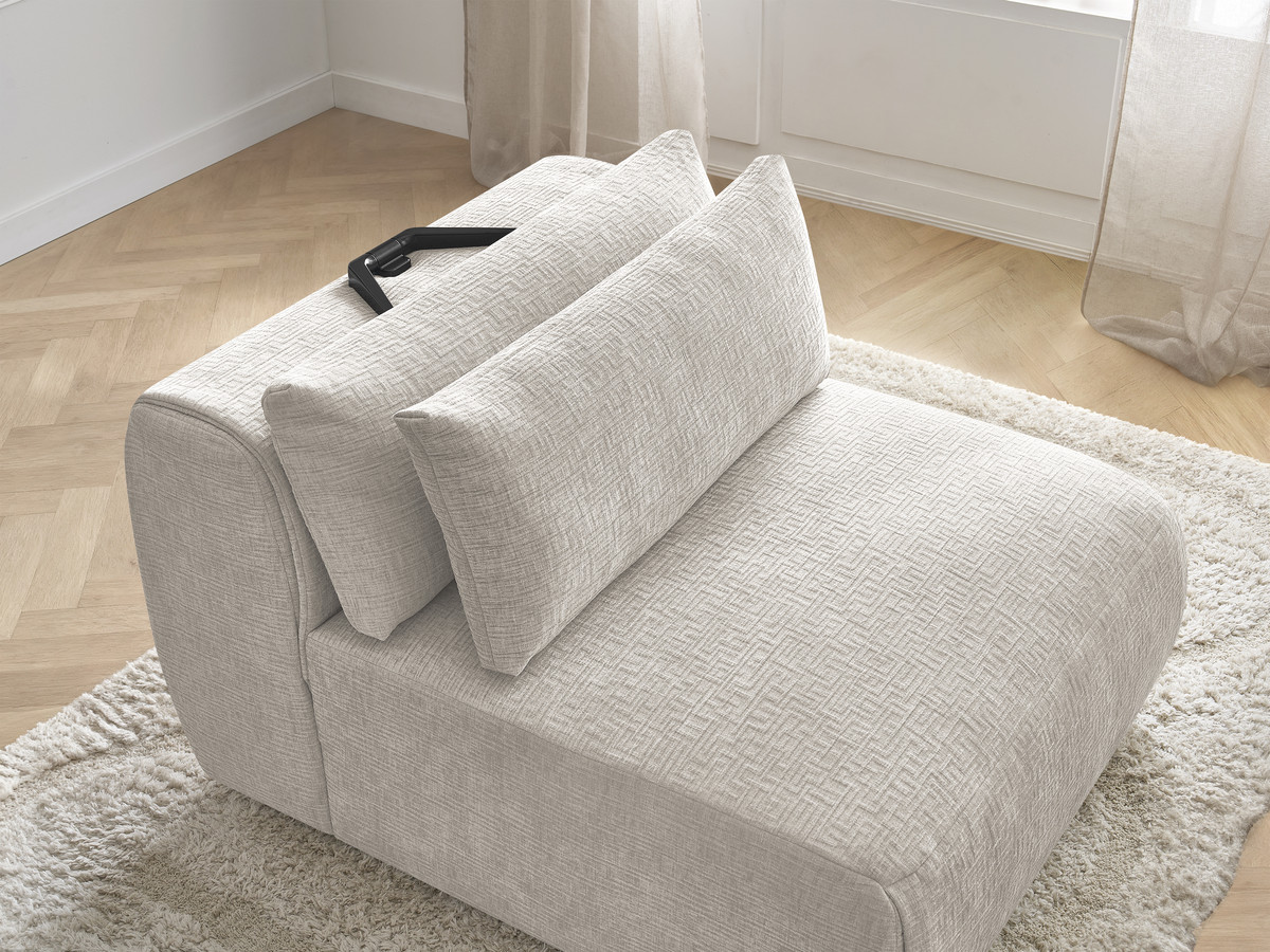 JANA modulaire bank 1-zits chaise longue met hoofdsteun, structuurstof