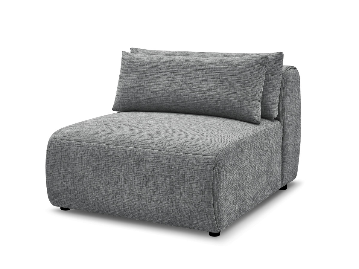 jana modulaire bank 1-zits chaise longue met hoofdsteun, structuurstof gekleurd donkergrijs