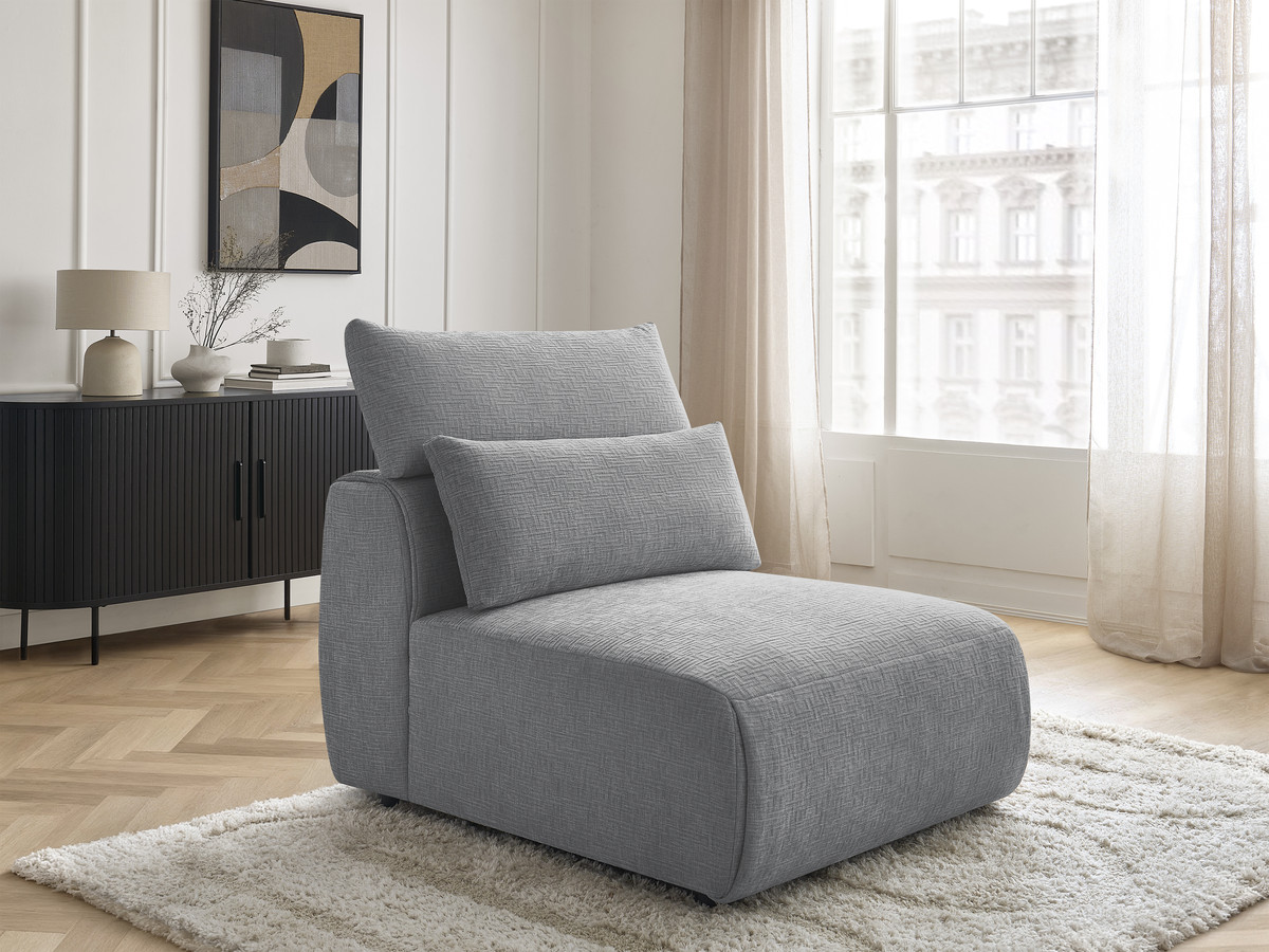 JANA modulaire bank 1-zits chaise longue met hoofdsteun, structuurstof