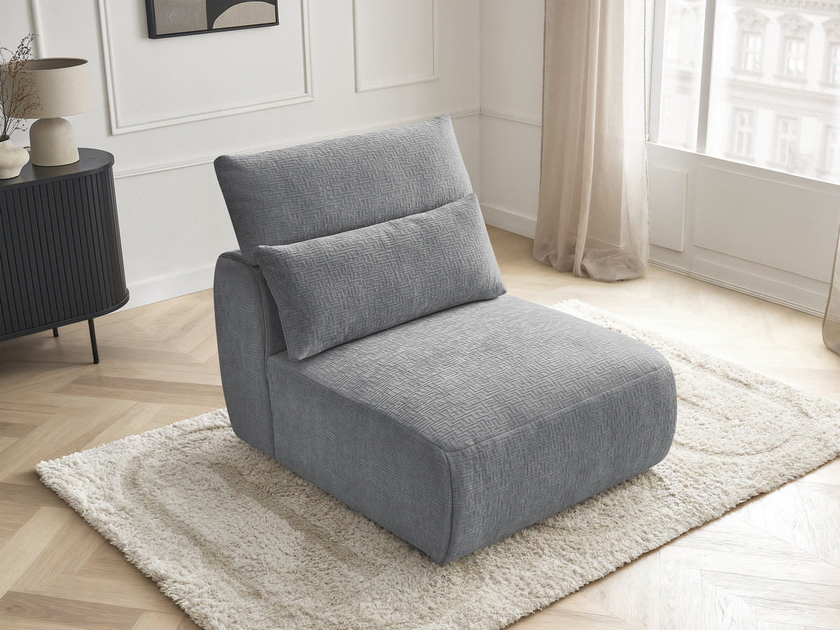 JANA modulaire bank 1-zits chaise longue met hoofdsteun, structuurstof