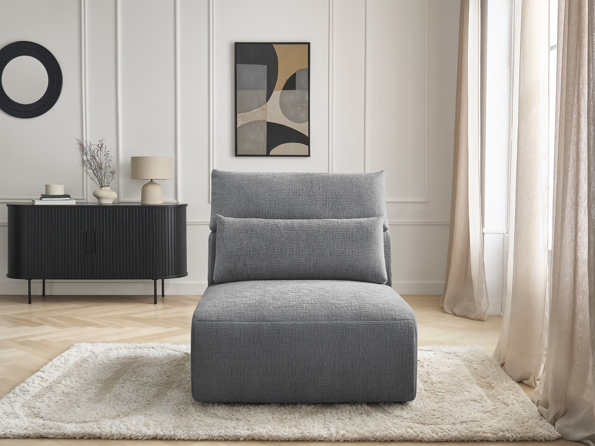 JANA modulaire bank 1-zits chaise longue met hoofdsteun, structuurstof