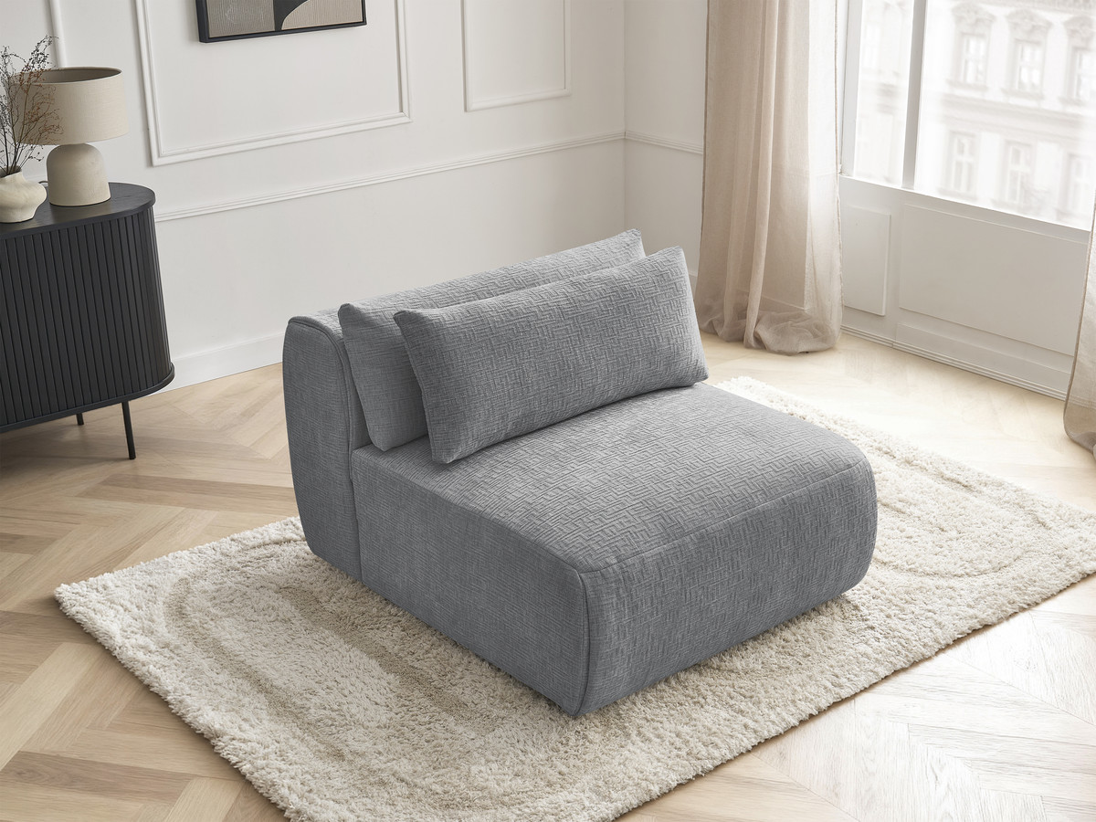 JANA modulaire bank 1-zits chaise longue met hoofdsteun, structuurstof