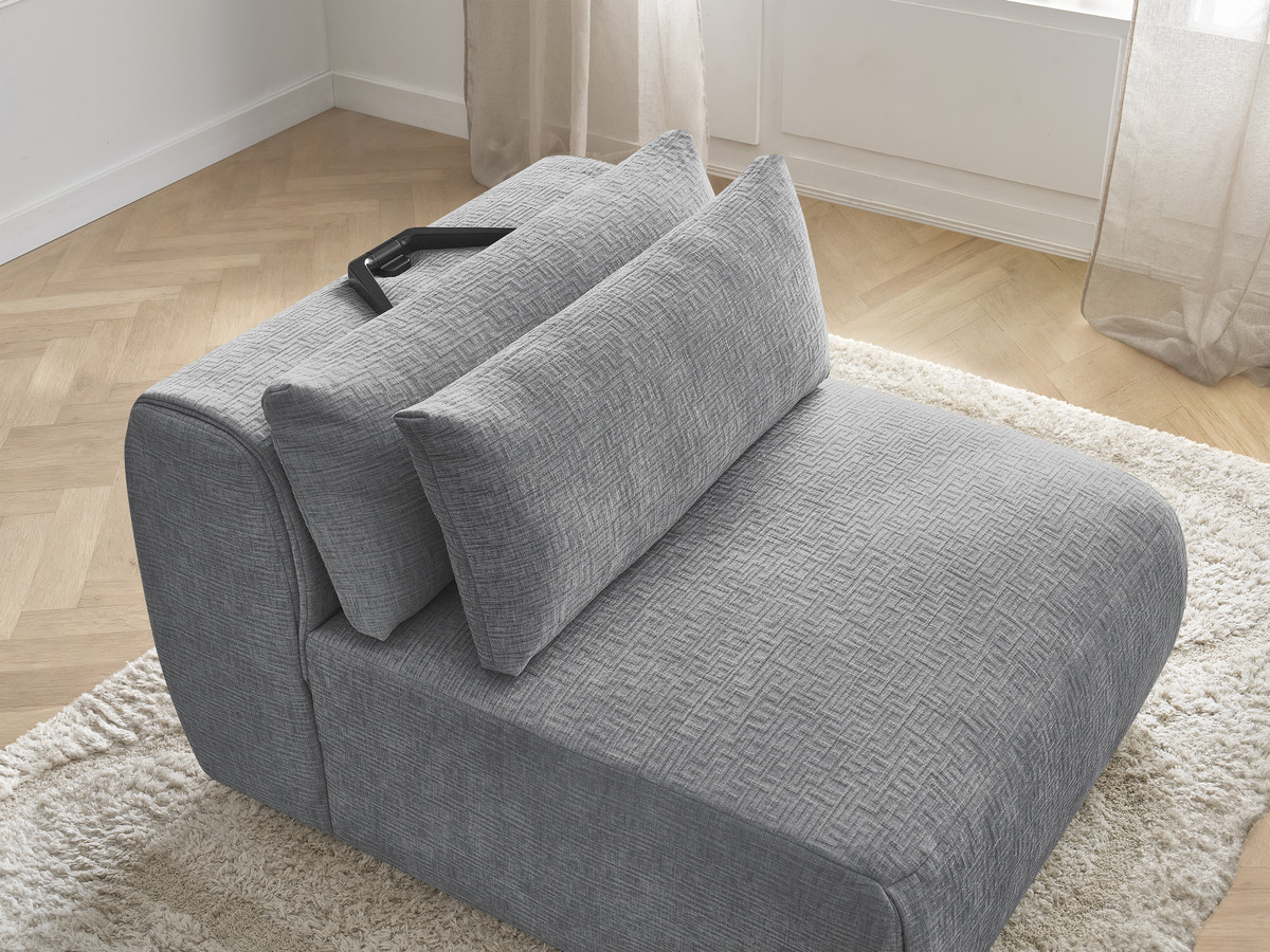 JANA modulaire bank 1-zits chaise longue met hoofdsteun, structuurstof