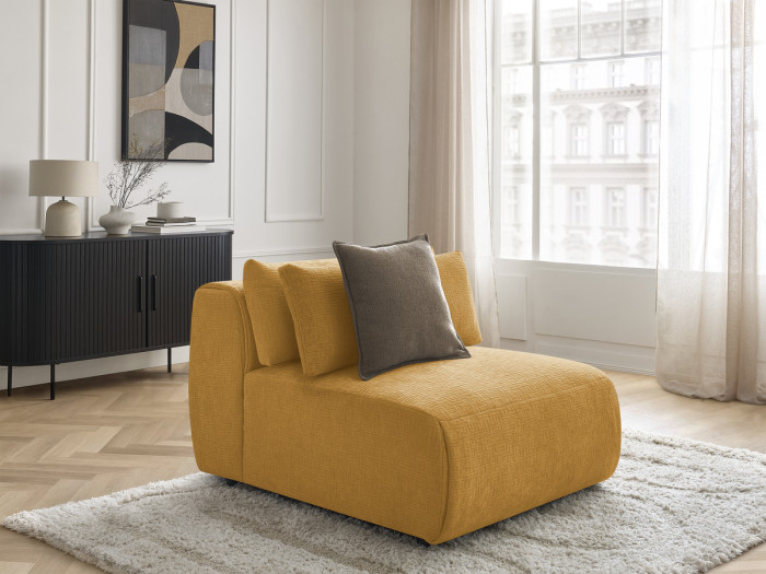 Chauffeuse 1 place avec têtière pour canapé modulable JANA tissu texturé