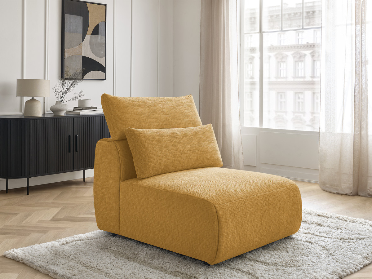 JANA modulaire bank 1-zits chaise longue met hoofdsteun, structuurstof