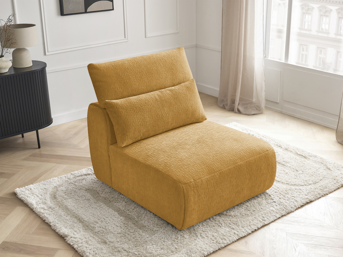 JANA modulaire bank 1-zits chaise longue met hoofdsteun, structuurstof