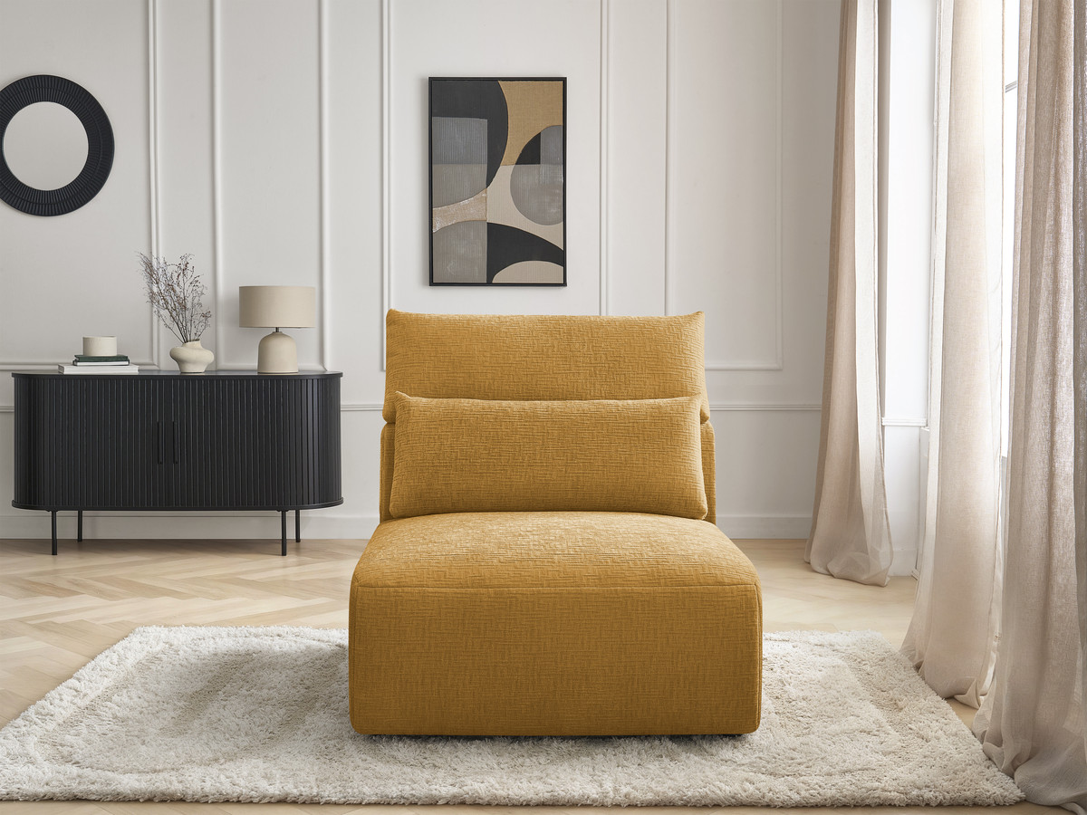 JANA modulaire bank 1-zits chaise longue met hoofdsteun, structuurstof