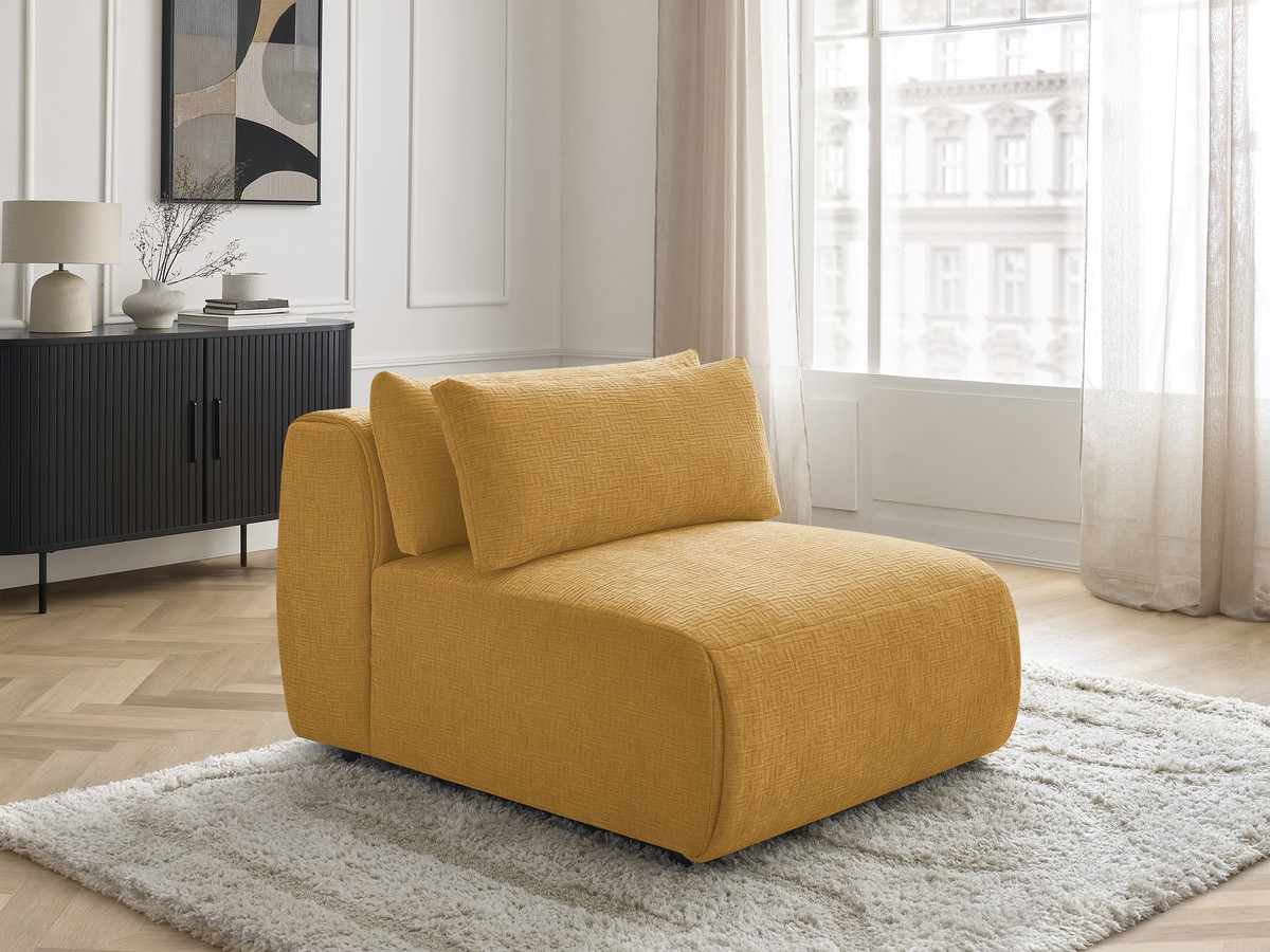 JANA modulaire bank 1-zits chaise longue met hoofdsteun, structuurstof