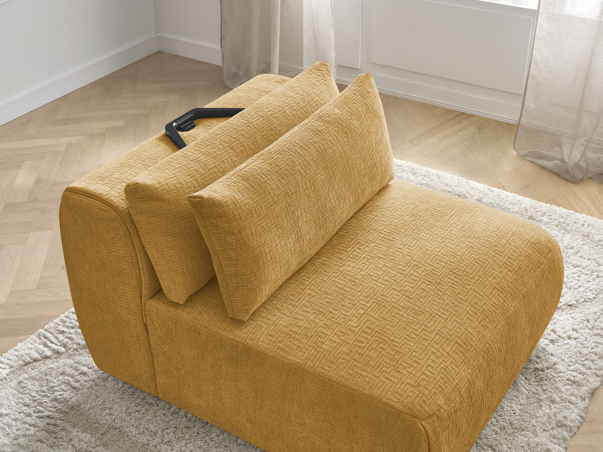 JANA modulaire bank 1-zits chaise longue met hoofdsteun, structuurstof