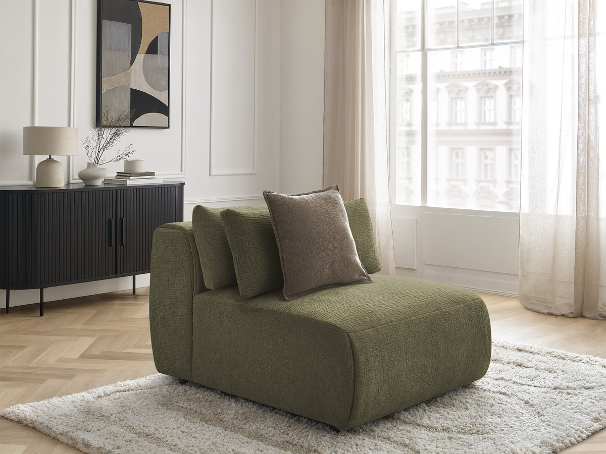 JANA modulaire bank 1-zits chaise longue met hoofdsteun, structuurstof