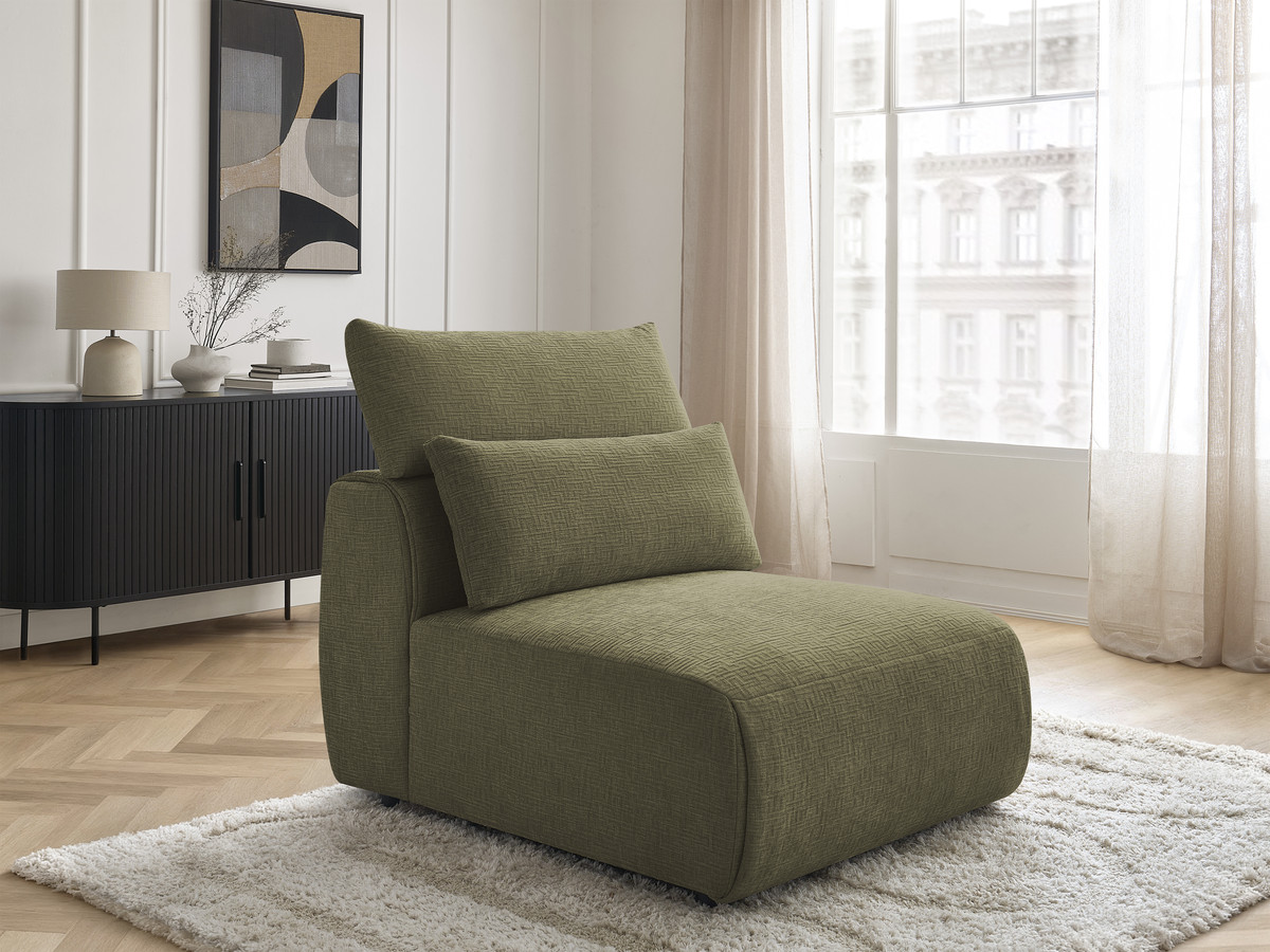 JANA modulaire bank 1-zits chaise longue met hoofdsteun, structuurstof