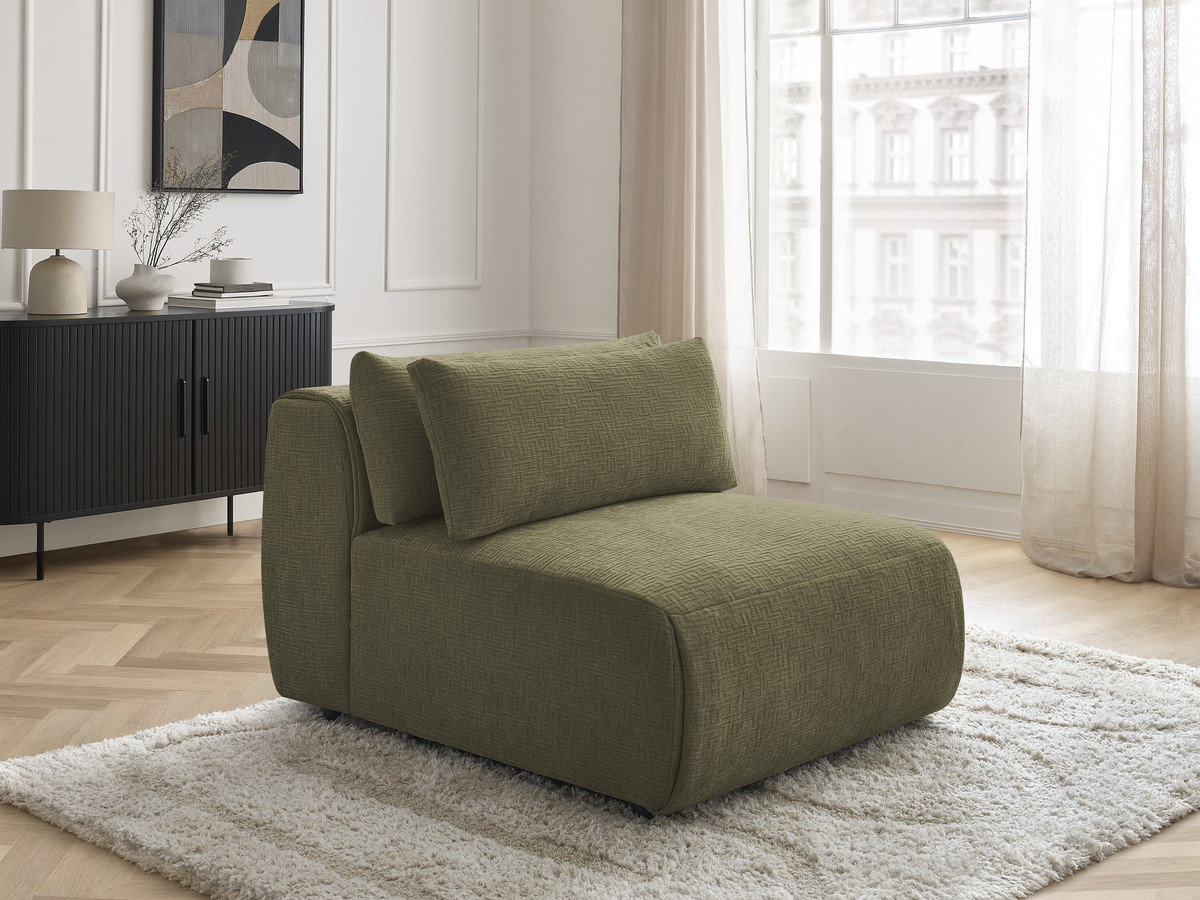 JANA modulaire bank 1-zits chaise longue met hoofdsteun, structuurstof