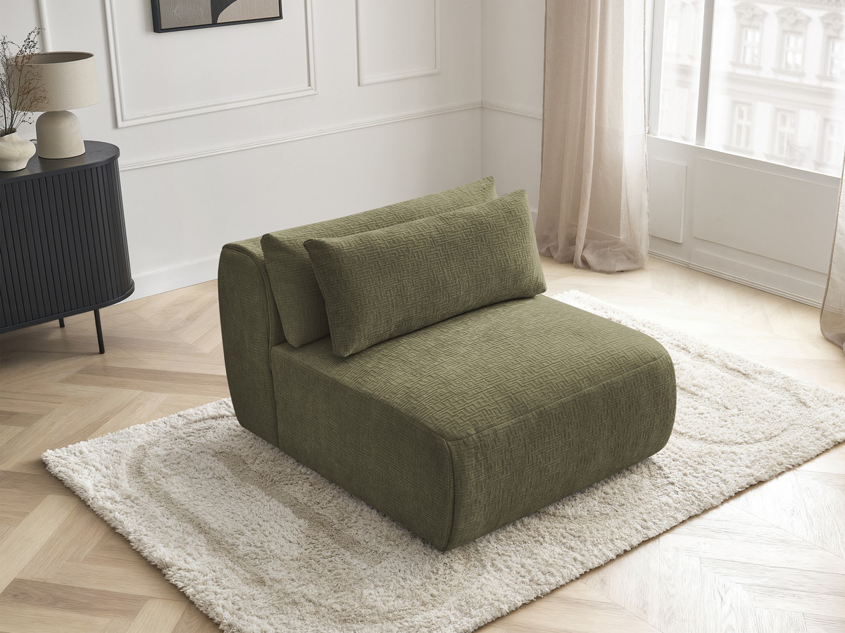 JANA modulaire bank 1-zits chaise longue met hoofdsteun, structuurstof