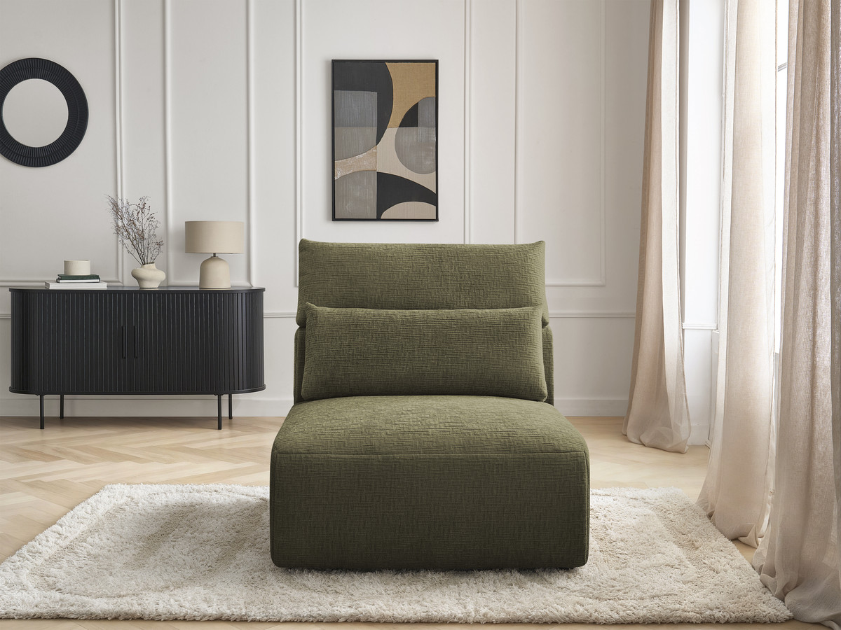 JANA modulaire bank 1-zits chaise longue met hoofdsteun, structuurstof