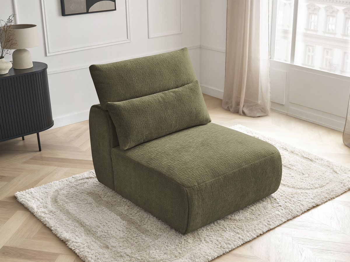 JANA modulaire bank 1-zits chaise longue met hoofdsteun, structuurstof