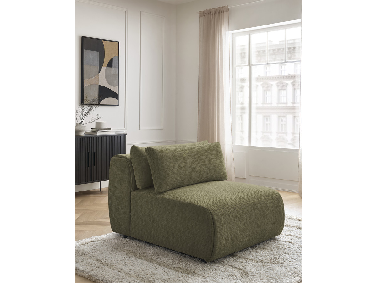 JANA modulaire bank 1-zits chaise longue met hoofdsteun, structuurstof