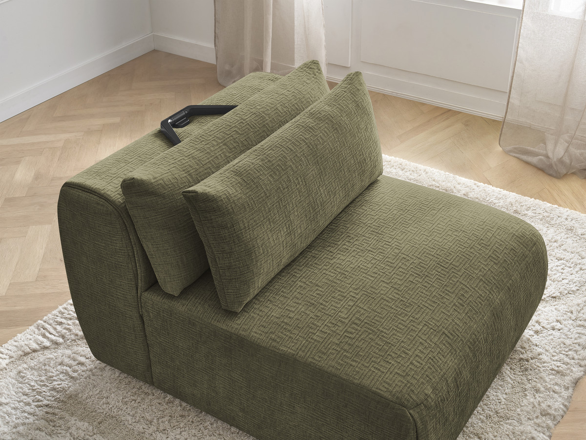 JANA modulaire bank 1-zits chaise longue met hoofdsteun, structuurstof