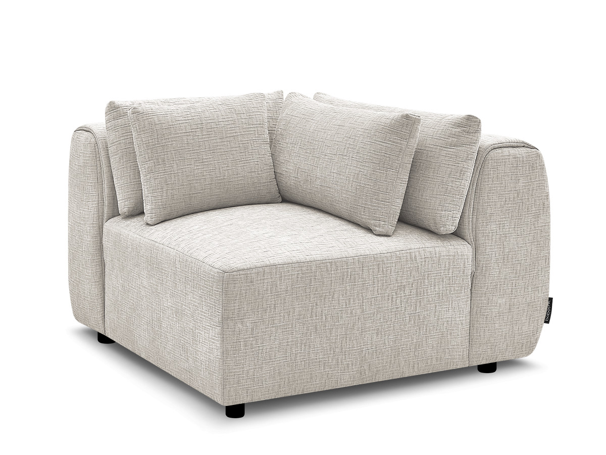 hoek met hoofdsteun voor modulaire bank jana, structuurstof gekleurd beige