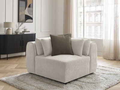 Angle avec têtière pour canapé modulable JANA tissu texturé