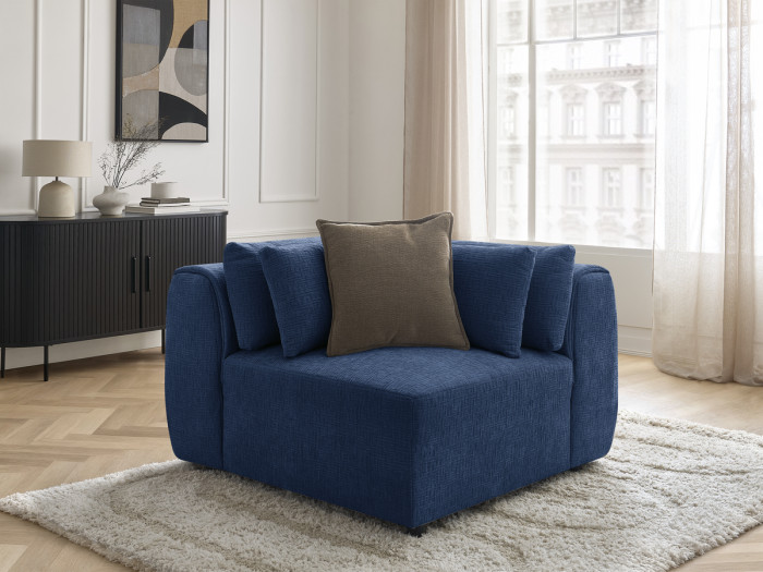 Angle avec têtière pour canapé modulable JANA tissu texturé