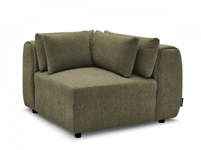 Angle avec têtière pour canapé modulable JANA tissu texturé