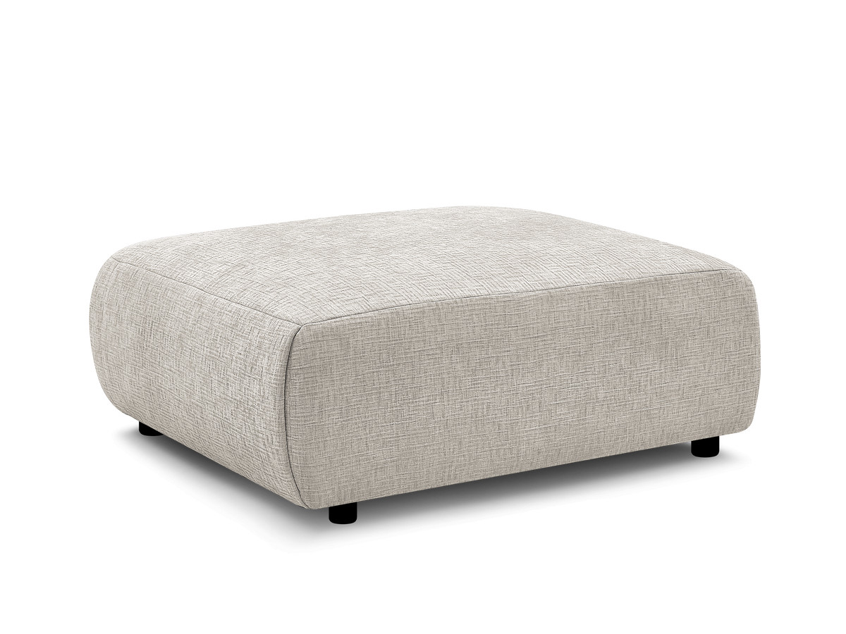 jana grote poef in structuurstof gekleurd beige