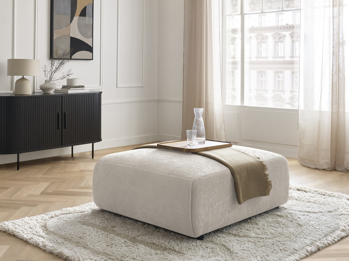 Pouf grand JANA texturé beige