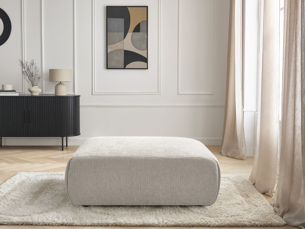 Pouf grand JANA texturé beige — vue 5