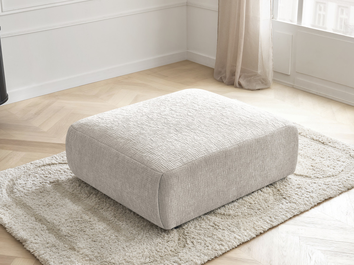 Pouf grand JANA texturé beige — vue 6