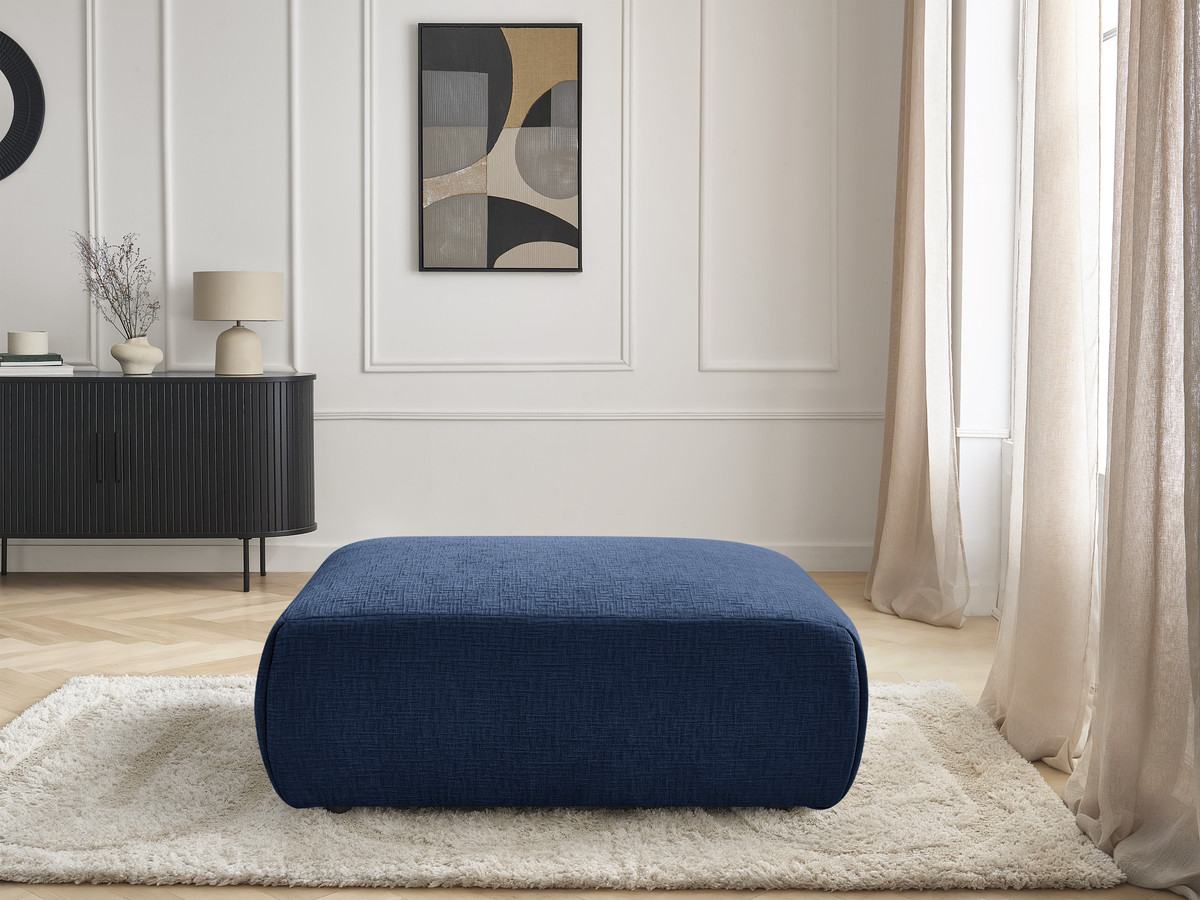 Pouf grand JANA texturé bleu foncé — vue 5