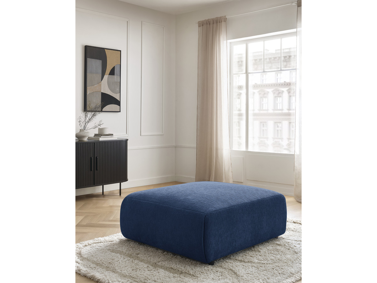 Pouf grand JANA texturé bleu foncé — vue 6