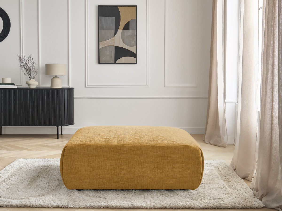 Pouf grand JANA texturé jaune — vue 5