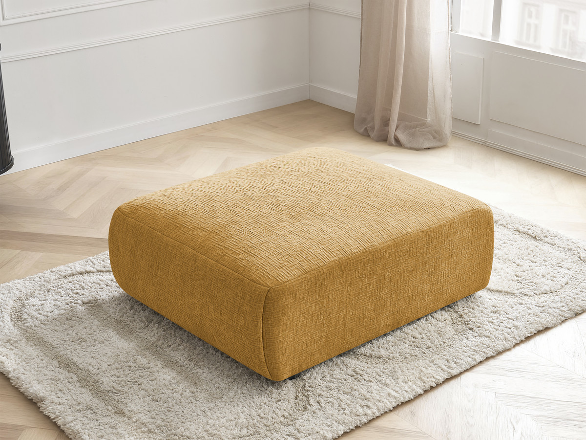 Pouf grand JANA texturé jaune — vue 6