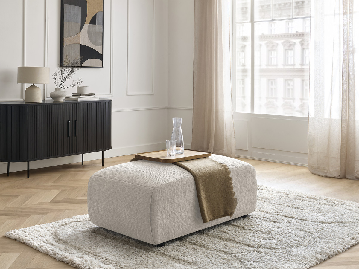 Pouf petit JANA tissu texturé