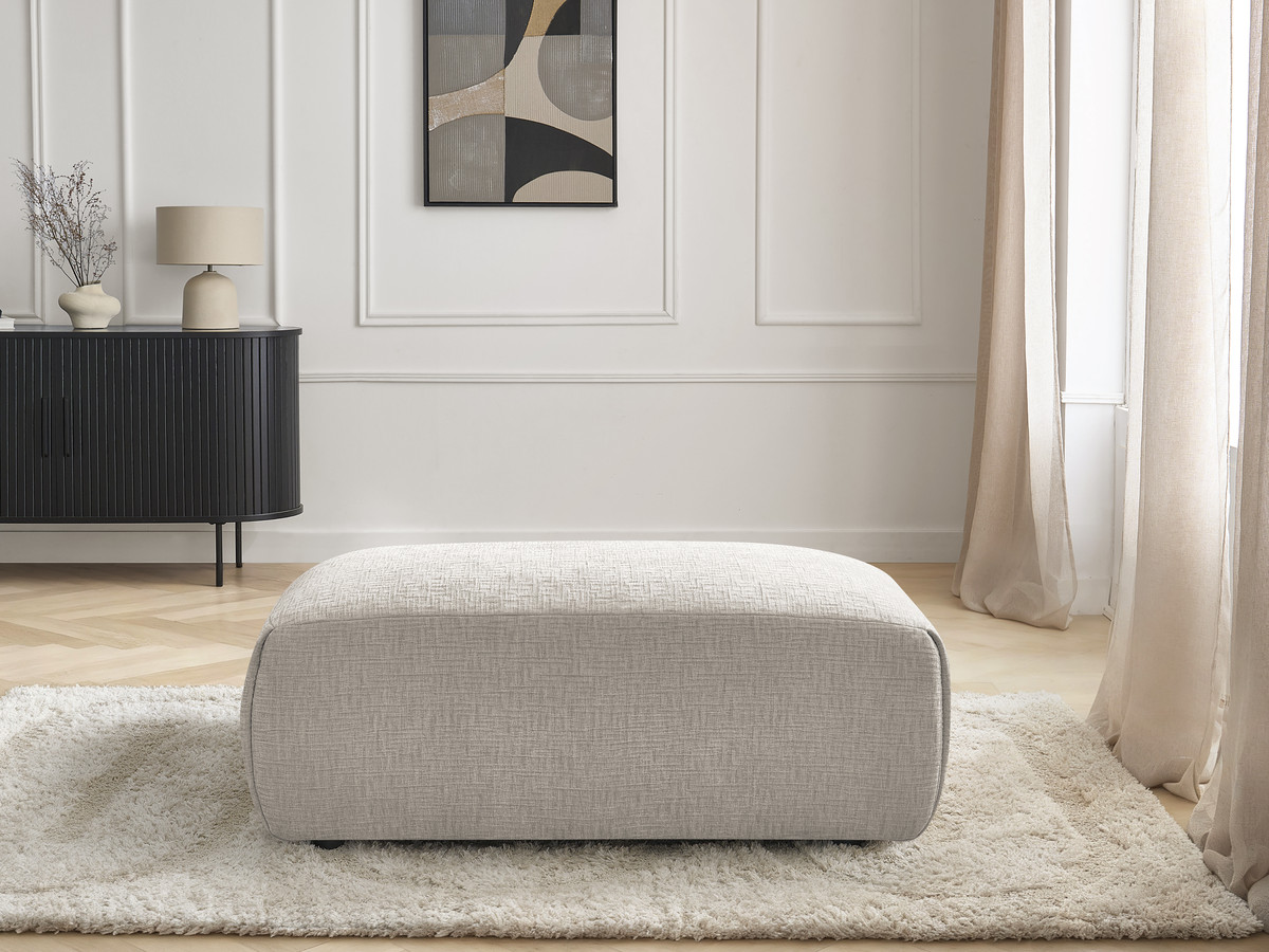 Pouf petit JANA texturé beige — vue 5