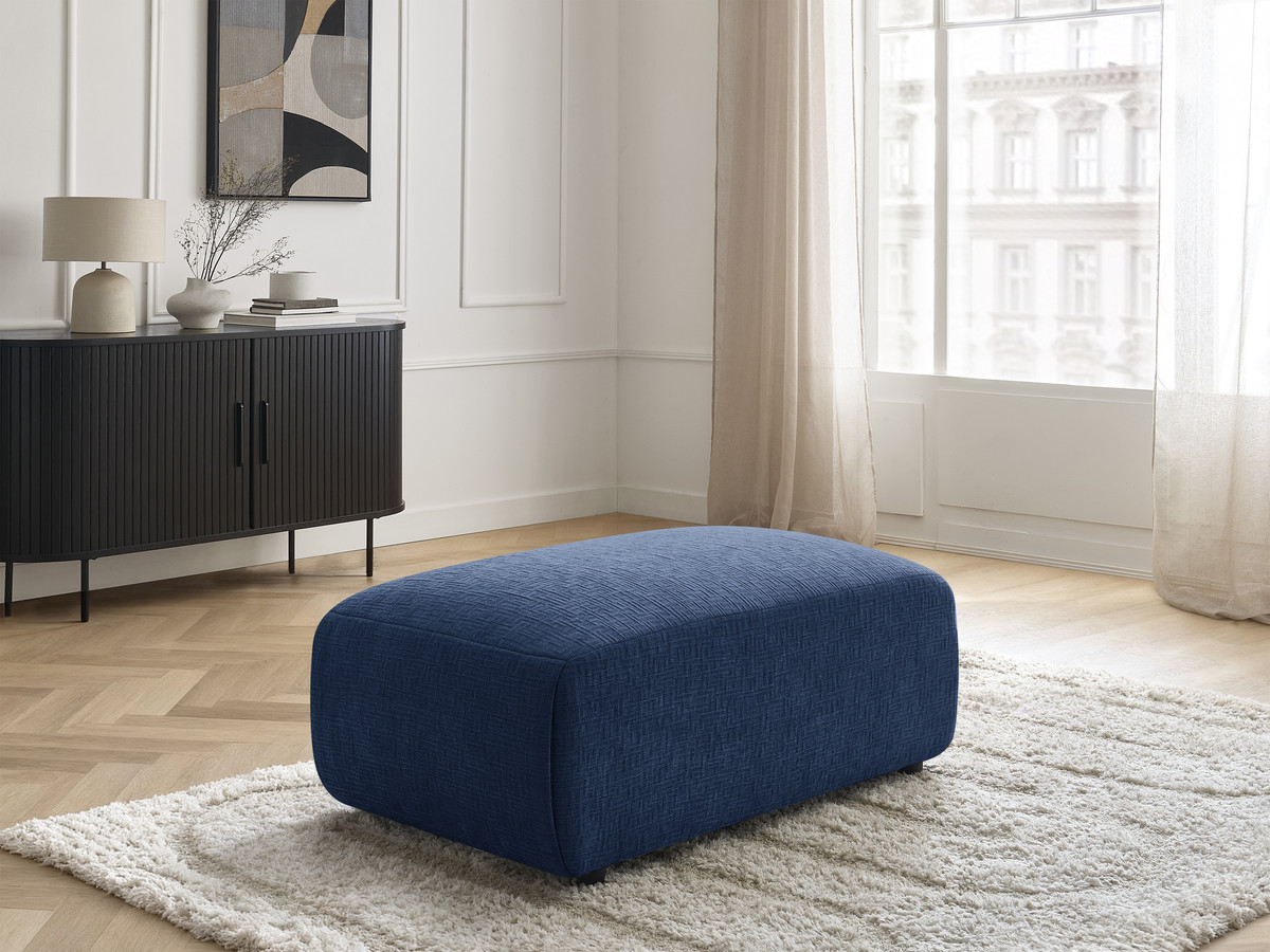 Pouf petit JANA texturé bleu foncé — vue 6