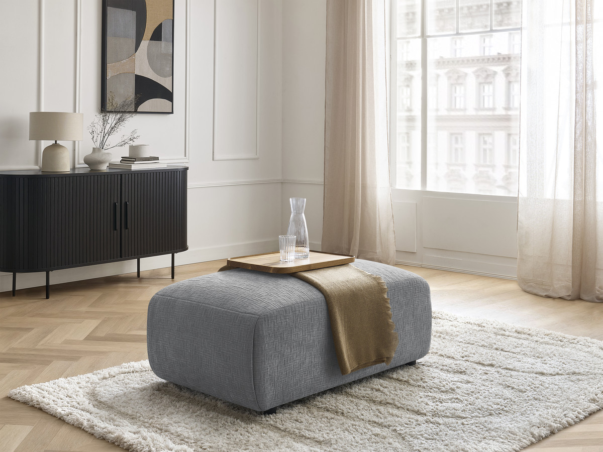 Pouf petit JANA texturé gris foncé
