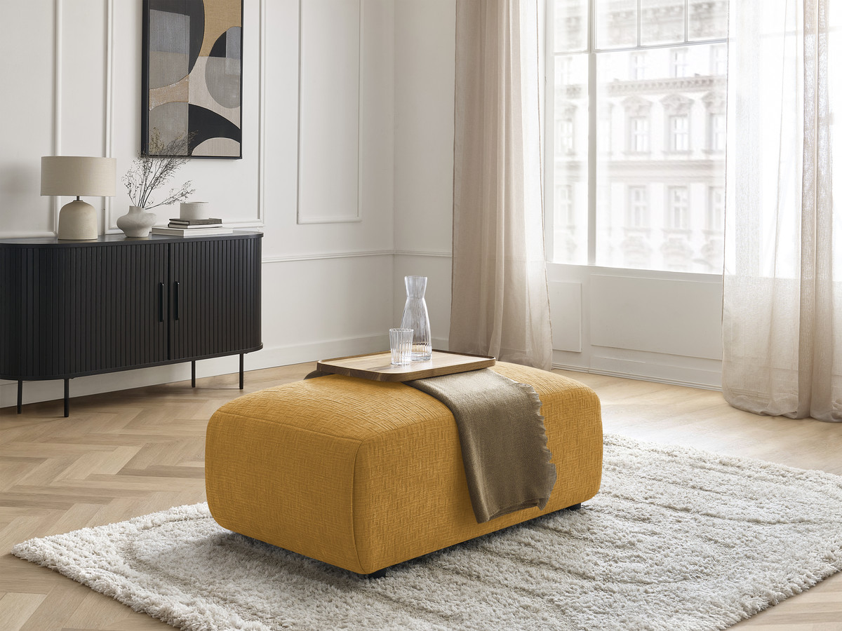 JANA kleine poef in structuurstof